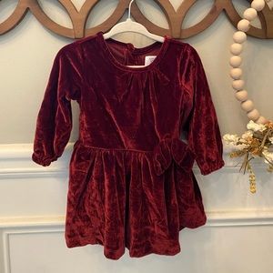 Burgundy velvet dress